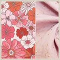 "Fleurs Rétro" (gaze de coton rose pâle)
