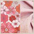 "Fleurs Rétro" (gaze de coton rose pâle)