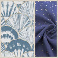 "Coquilles" (gaze de coton bleu foncé)
