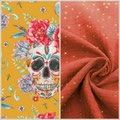 "Boho skulls" (gaze de coton rouille)