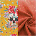 "Boho skulls" (gaze de coton rouille)