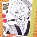 しおのみさん画シイカ、ポージングもドヤ笑みの表情も解像度が高すぎておののきました……しおのみさんのペン画大好き！！！