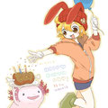 ティキンさん画エダハ！肉におがくずをふりかけるな！ウパの清らかおめめとかお花のブローチに顔ついてるとことか細かいとこまで本当にツボです♡