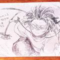永倉さん画のミケ丸！バトルアクションシーンの１コマみたいな描写が美味すぎませんか！？カッチョ良ッ…♡