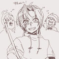 もめんさん画のミケ丸！ポチエダハ！！頼れるミケ丸先輩！感が良～♡ですし後方の邪悪顔も良すぎる！！