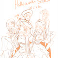 Sketch of the Halloween picture of the WITCH girls