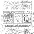 Super rough skribble of the first page. Panel 4 later turned into the "villain show"