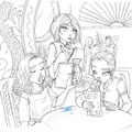 The finished lineart for our very first special guests in the comic! 
