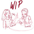 The awesome ecmelsoylu and euakotsou from Instagram who volunteered to appear in the comic as restaurant guests! A work in progress, oviously!