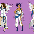 The second set was based on the first. The colour scheme is leaned on the colours of Kandrakar under Yan Lin which has a lot of blues instead of green and turquoise. Decided against these outfits on the long run though I'm still fond of the wings