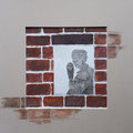 2020. Gedenkplaquette Jan Mankes, huis in Eerbeek, 20x20, acryl, (kleur)potlood op aquarelpapier