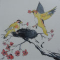 2020. Trouwkaart, Nico & Elien 2 mei, 14x14 pastel op grijs papier
