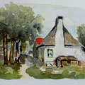 2015.Huisje aan de Zoom in Nunspeet (naar schilderij van Jan van Vuuren 1910) 20x24