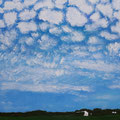2019.Wolken boven Vliegveld Teuge (Acryl) 30x40