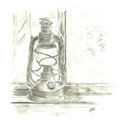 2012. Olielamp (houtskool) 20x26