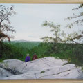 2017.Uitzicht over Georgian Bay, Grainite Ridge Trail in het Kilarney Provincial Park (2008) Evert en Keith (acryl op doek) 40x50