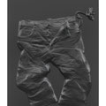 Untitled (Leather Pants) 2013, Metal, leather, carbon fiber viny,l 95 x 75 x 8 cm, courtesy xavierlaboulbenne, Berlin 