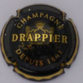 Marque : DRAPPIER N° Lambert : 19 Couleur : Noir et or mat. Liseré sur le contour. Description : Drappier sur armoiries surmontée d'une couronne et soutenue par deux lions  Emplacement : 