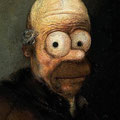 Autorretrato de Rembrandt como San Pablo.- Homer Simpson -.