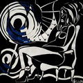 Femme Assise au fauteuil 30x30 