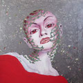 Woman in Red 2           acrylic on canvas 18x18 inch, 46x46 cm   2013