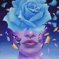 Blue Rose 1            acrylic on canvas 7x5.5 inch,18x14 cm   2013