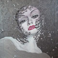  Woman in Silver           acrylic on canvas 18x18 inch, 46x46 cm   2013