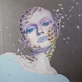 Woman in ice Blue           acrylic on canvas 18x18 inch, 46x46 cm   2013