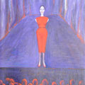 "L'Entrée", 116x89cm, Acrylique sur toile, de Grethe Knudsen, Paris, 2007.Serie: Tanz-Theater Wuppertal - Pina Bausch, la danseuse Clementine Deluy , dans "Victor", créée en 1986.
