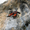 5. Seillänge vor der Querung, direkte Sonnenuhrwand