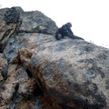 6. Seillänge, in der Querung (6), direkte Sonnenuhrwand