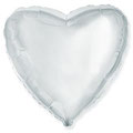 balon z helem foliowe serce srebrne