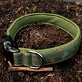 Halsband mit Klick (National Molding) in oliv mit robustem Markisenstoff 'Camo Germany' und Neopren in oliv