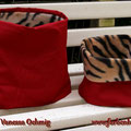 Regenstoff / Fleece (kein Antipilling!): rot - Tiger