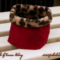 Regenstoff / Fleece (kein Antipilling!): Dunkelrot - Leopard