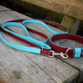 Powerful Collar in 25mm, bordeaux-türkis mit passender Leine