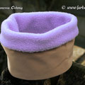 Loop: aussen Regenstoff: camel - innen Fleece in lavendel