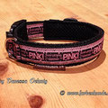 Halsband mit Klick in 25mm schwarz u. Borte 'everything is better in pink' und AirMesh in schwarz