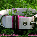 Powerful Collar in 40mm, weiß-pink