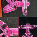 Geschirr mit Metall-Klicks in pink mit Reflektorstreifen und Neopren in pink & Strasssteinen