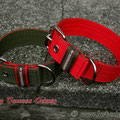 Powerful Collars in 40mm, oliv-rot & rot-oliv