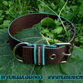 Powerful Collar in 40mm, braun-türkis