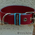 Powerful Collar in 40mm, bordeaux-türkis