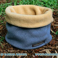 Fleece: taubenblau - caramel