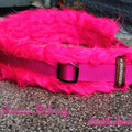 Zugstopp in pink mit Langhaarfell in neonpink