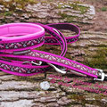 Halsband mit Klick in Pink mit passender Leine