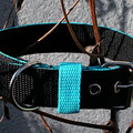 Powerful Collar in 30mm, schwarz-türkis