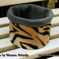 Fleece (kein Antipilling!): Tiger - dunkelgrau