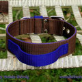 Powerful Collar mit Handgriff in 40mm, braun-königsblau
