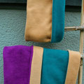 Fleece zweifarbig: creme - petrol, pflaume - creme & petrol - creme